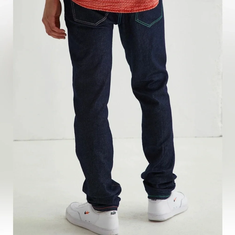 GUESS ORIGINALS X FriendsWithYou Jeans Slim Straight RAINBOW STITCHING